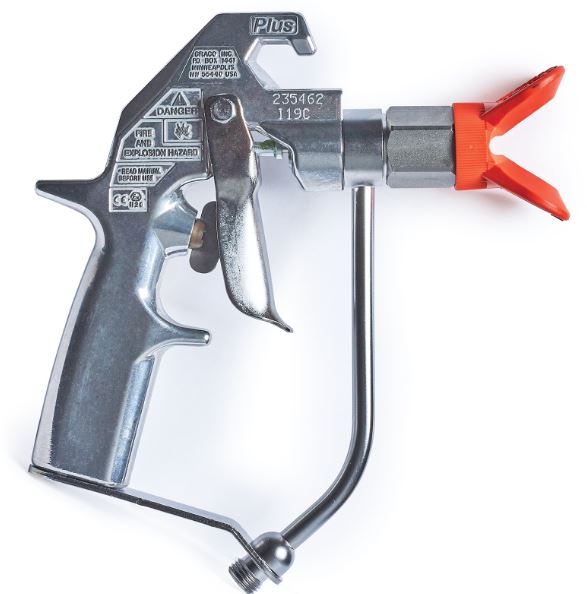 Graco 235462 Silver Plus Airless Spray Gun, 2 Finger Trigger, Fine Finish Flat Tip