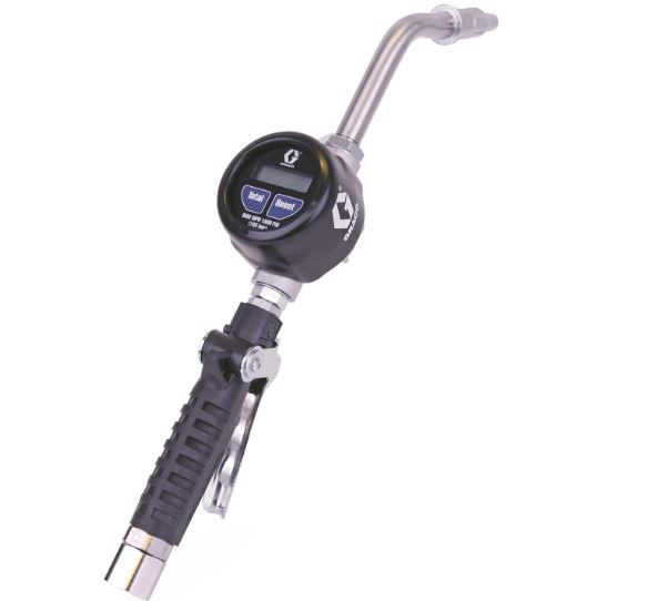 Graco 25C911 EM8 Electronic Manual Oil/Antifreeze Meter - Rigid Extension - 1/2 in Inlet - BSPT