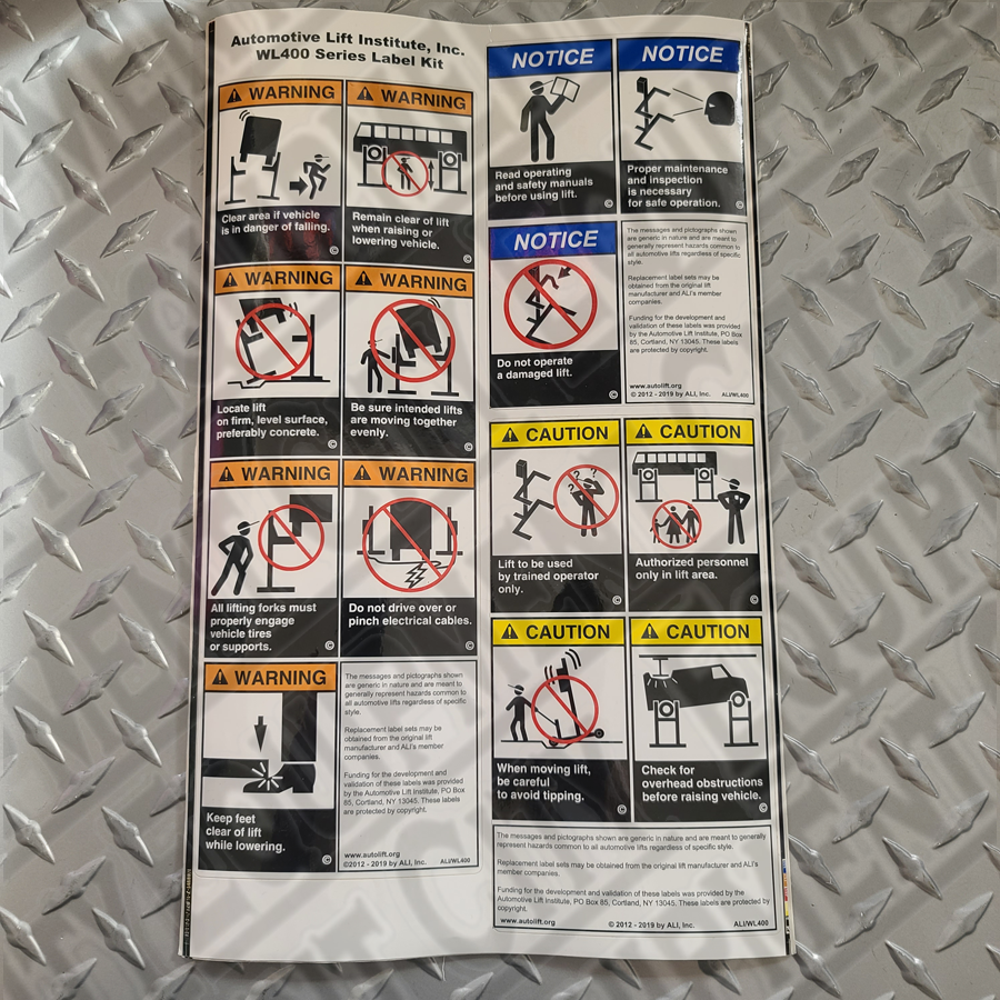 Challenger WL400 Mobile Column Label Kit