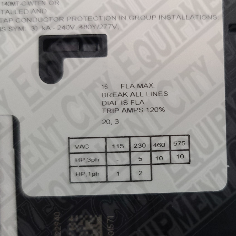 Corghi 3-80147 ALLEN BRADLEY Overload Cut Off Switch 140M C2E C16 10 16A
