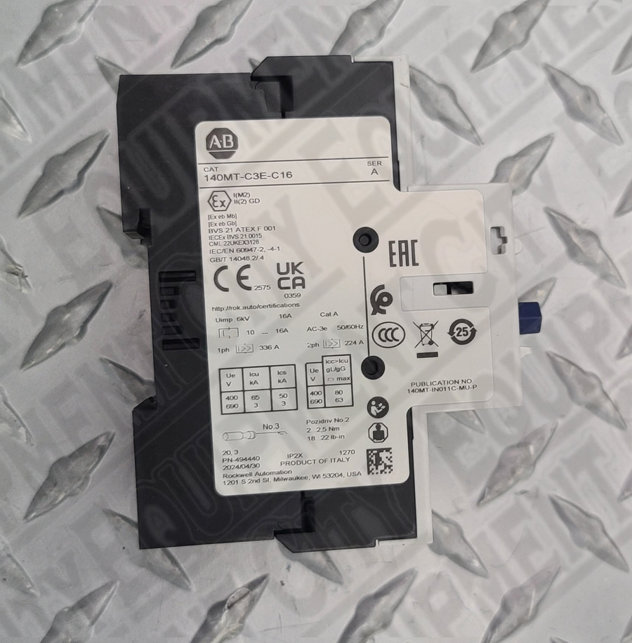 Corghi 3-80147 ALLEN BRADLEY Overload Cut Off Switch 140M C2E C16 10 16A