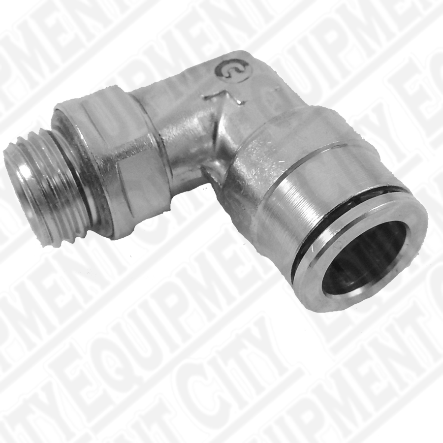 3-00517  Corghi1/4" Male Pipe Thread x 10mm Female Tube Fitting Swivel Elbow | Replaces 900441598