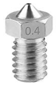 ExcelFu M6 0.4mm Stainless Steel Nozzle Head for 1.75mm Filament E3D V5-V6 3D Printer