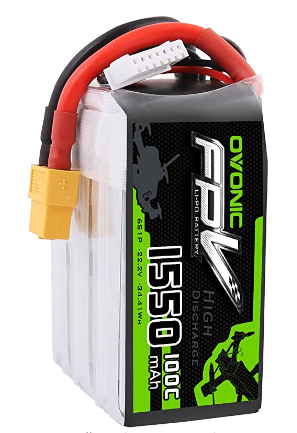 Ovonic 22.2V 1550mAh 6S 100C LiPo Battery Pack with XT60 Plug