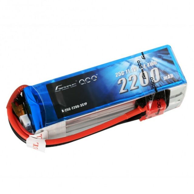 GensAce 2200mAh 11.1V 25C 3S1P Lipo Battery Pack with Deans Plug