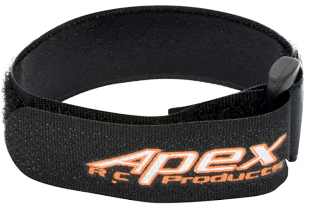 Apex RC 16mm x 200mm HD Rubberized Battery Straps Non-Slip 