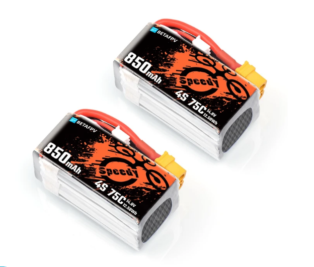 Beta FPV 850mAh 4S 75C Lipo Battery（2 Pcs）