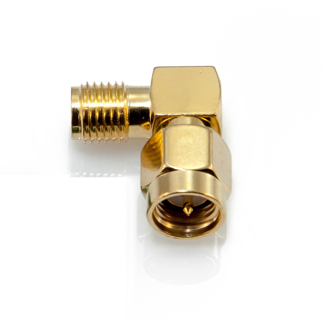 SMA Female Jack to SMA Male Plug Right Angle 90 Degree RF Connector