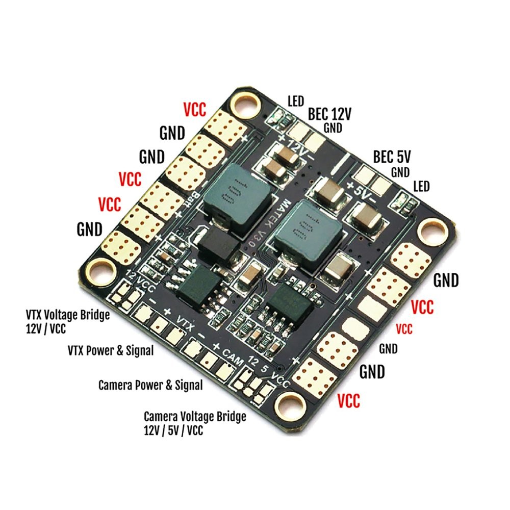Matek Mini Power HUB with BEC 5V & 12V