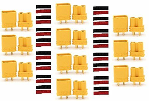 1 Pair amass XT30U (XT30 Upgrade) Male Female Bullet Connector Power Plugs with Heat Shrink