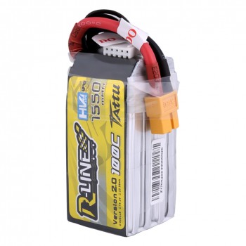 Tattu R-Line Version 2.0 1550mAh 100C 4S1P High Voltage Lipo Battery Pack with XT60 Plug | TA-RL2.0-100C-1550-4S1P-HV