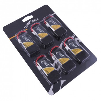 Tattu 25C 1S 3.7 v 600mah Lipo Battery Pack with Molex Plug ( 6pcs) | TA-25C-600-1S1P-6pcs