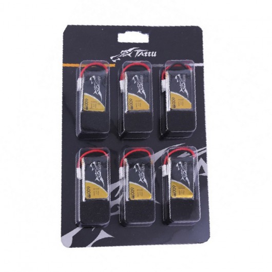 Tattu 25C 1S 3.7 v 600mah Lipo Battery Pack with Molex Plug ( 6pcs) | TA-25C-600-1S1P-6pcs