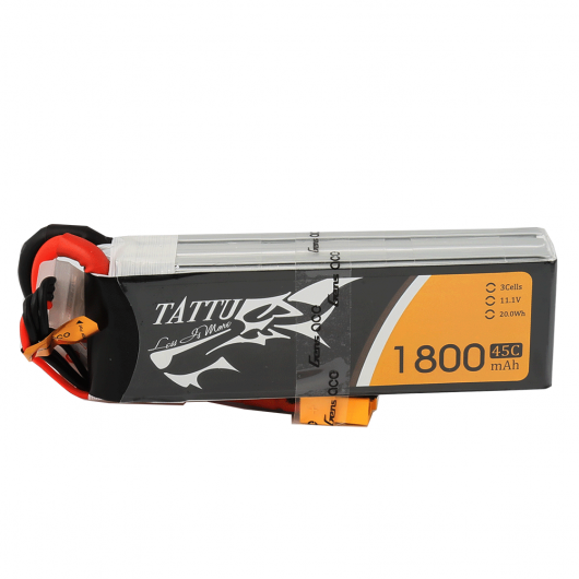 Tattu 1800mAh 45C 3S1P Lipo Battery Pack with XT60 plug | TA-45C-1800-3S1P-XT60