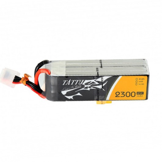 Tattu 2300mAh 45C 4S1P Lipo Battery Pack with XT60 plug | TA-45C-2300-4S1P-XT60