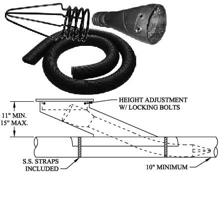H-476 Tailpipe Adapter By Harvey Exhaust