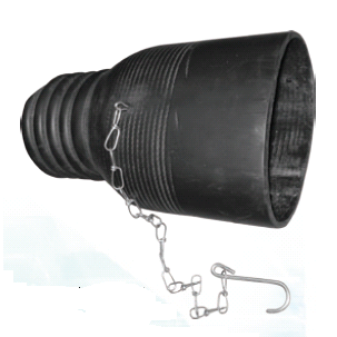 H-577 Rubber Oval Tailpipe Adapter, 3" X 8.5", for 3" & 4"
