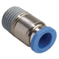PC 5/16-N02U 5/16" (8mm) OD Tube x 1/4" NPT - Male Straight Round Connector 