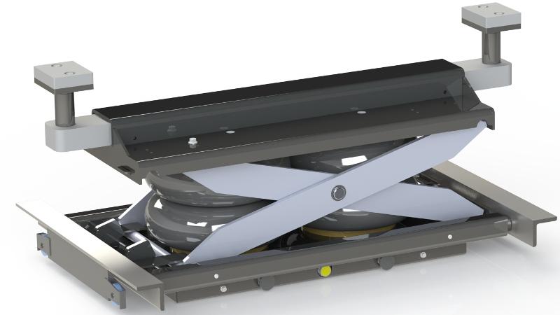 QSP JW-9000 - 9000 pound dual air bag rolling bridge rack jack