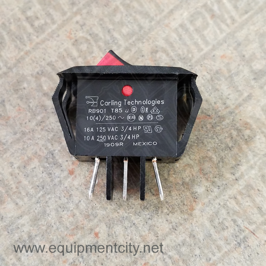 RTI 024 80066 00 SWITCH ROCKER - SPDT-VISI-RED (PSX-1) (0248006600)