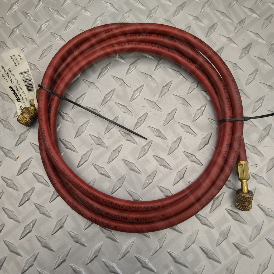 ROBINAIR 33096 - 96" RED HOSE  1/4 FFL X 1/4 FFL Standard Fittings