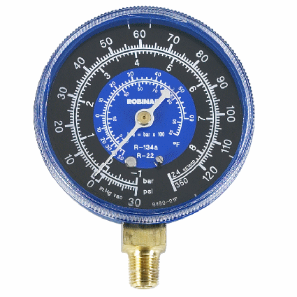 11794 ROBINAIR REPL. COMPOUND GAUGE- PSI/BAR/R-22/R-134  FAHRENH