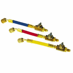 18514 ROBINAIR SET OF THREE 1/4" BALL VALVE ADAPTERS  6" HOSES