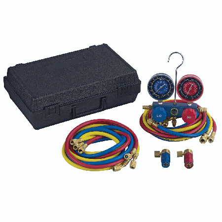 47150 ROBINAIR DUAL R12/134a ALUMINUM MANIFOLD SET WITH 72" HOSE