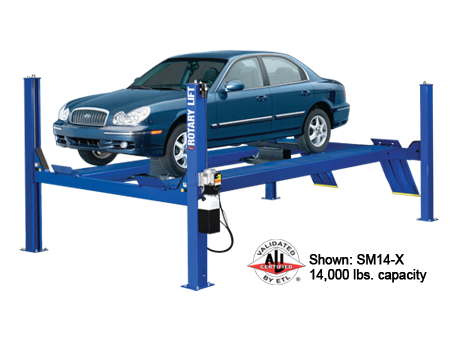 Rotary SM14L-SW 14 000lb Closed Front 4 Post Lift | Shockwave Equipped