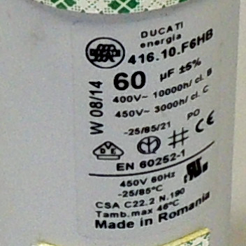 Rotary FA7147-5 CAPACITOR - ALL 1PH ROTARY UNITS