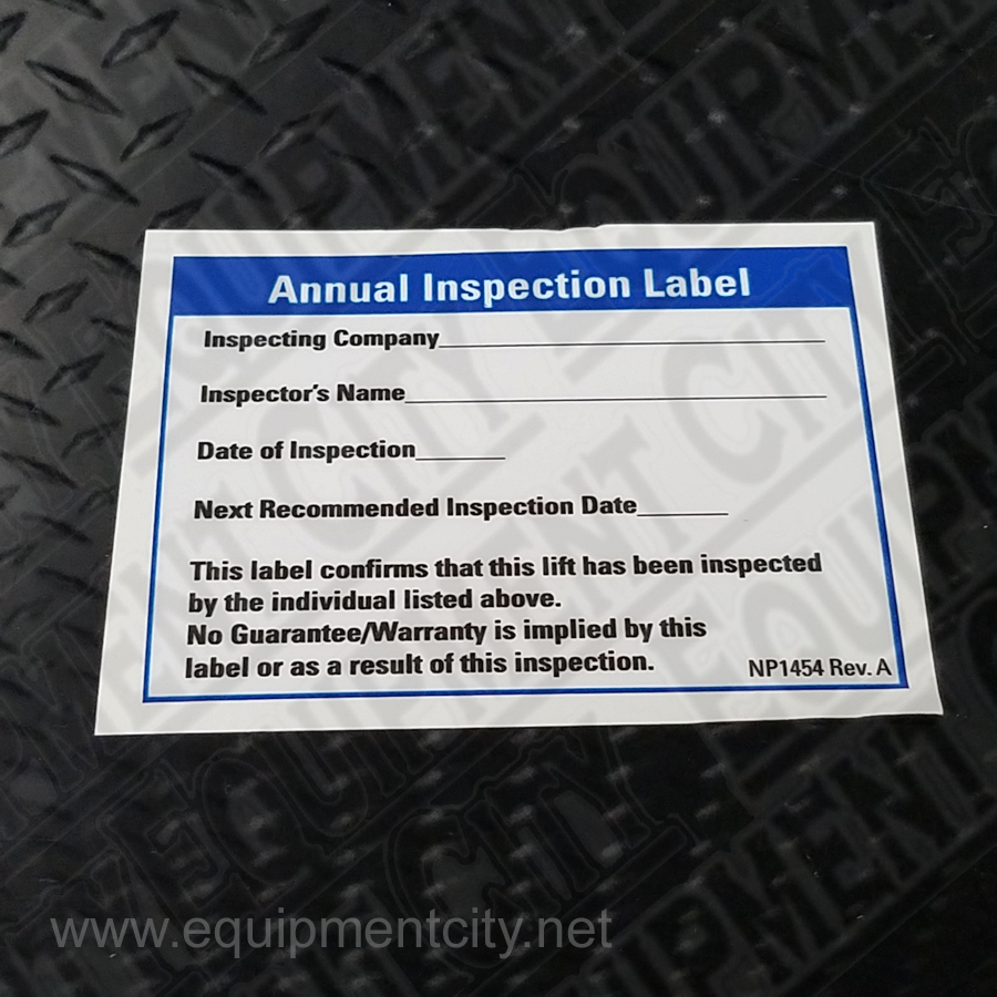 Rotary NP1454 Inspection Decal