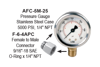 SVI F-6-4APC Pressure Gauge Fitting Female to Male Connector