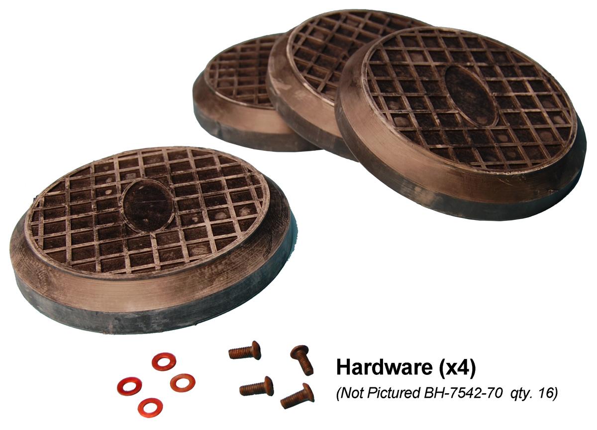 SVI BH-7542-66PK Round Rubber Arm Pad Kit (4) - Replacement for Rotary FJ5174
