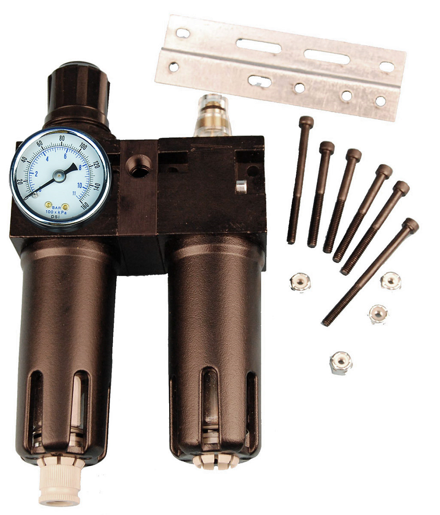 SVI BW-1039-FRL-AT FRL Filter Regulator Lubricator with Air Take Off 1/4 inch NPT