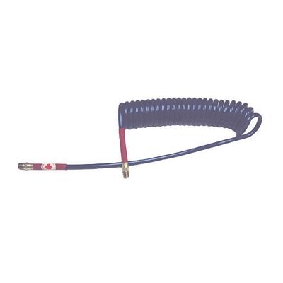 TI515B COILED BLUE AIR HOSE 1/4" X 15', MALE SWIVEL FITTINGS
